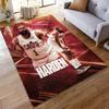 Basketball Player Illustration on Red Rug, Non-slip rug suitable for living room and bedroom sofas.