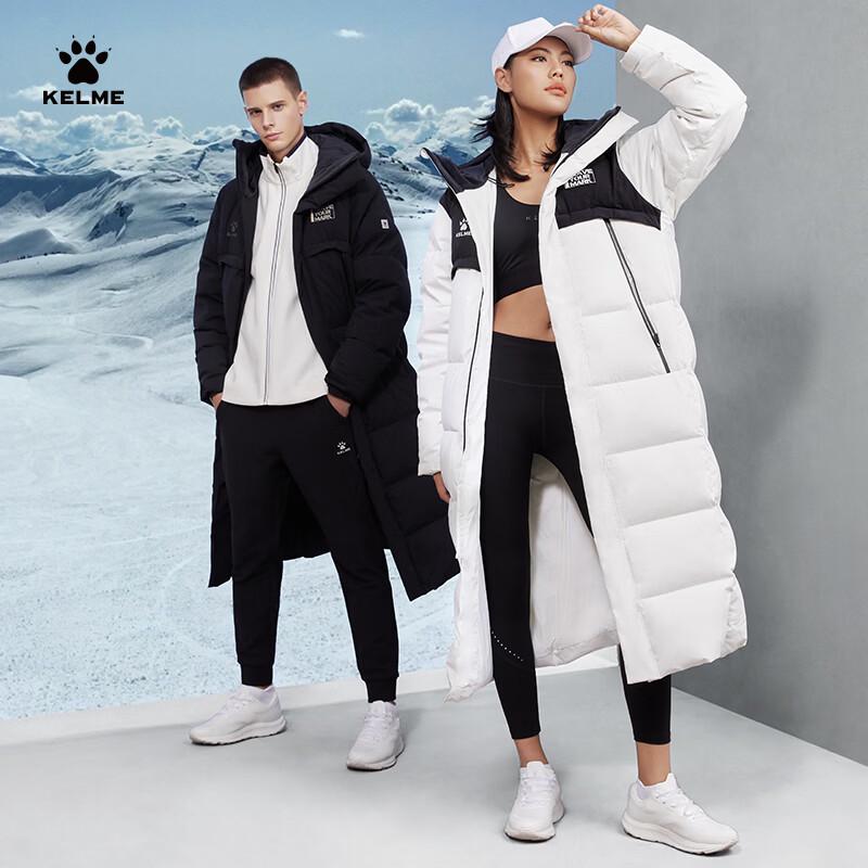 KELME Мужская длинная пуховая куртка с капюшоном