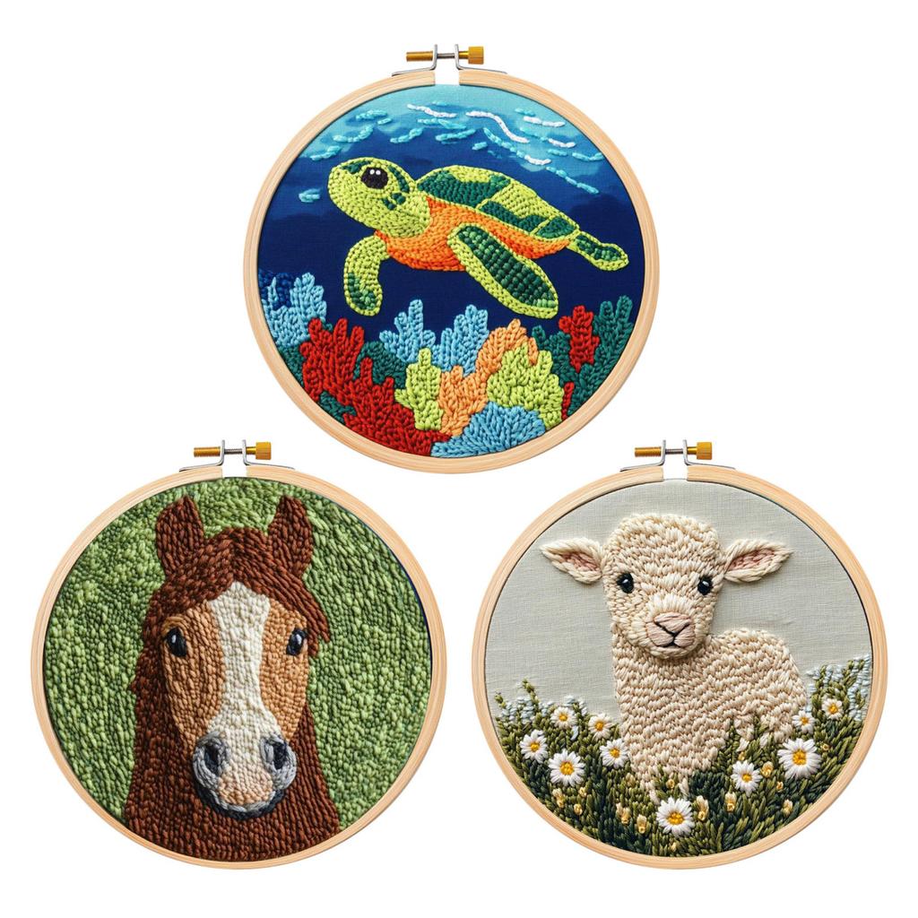 Набор игл для вышивания Yousheng для начинающих, набор игл для вышивания с пяльцами и ножницами, набор для начинающих для вышивания с помощью игл для вышивания своими руками для взрослых и детей