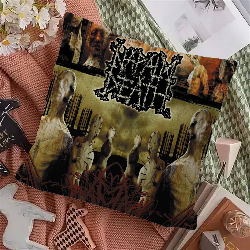 Хеви-метал группа - Напалмы Смерти Наволочки Мультяшный Декоративный Диван Домашний Двусторонняя печать Короткий плюш Милый Чехол для подушки