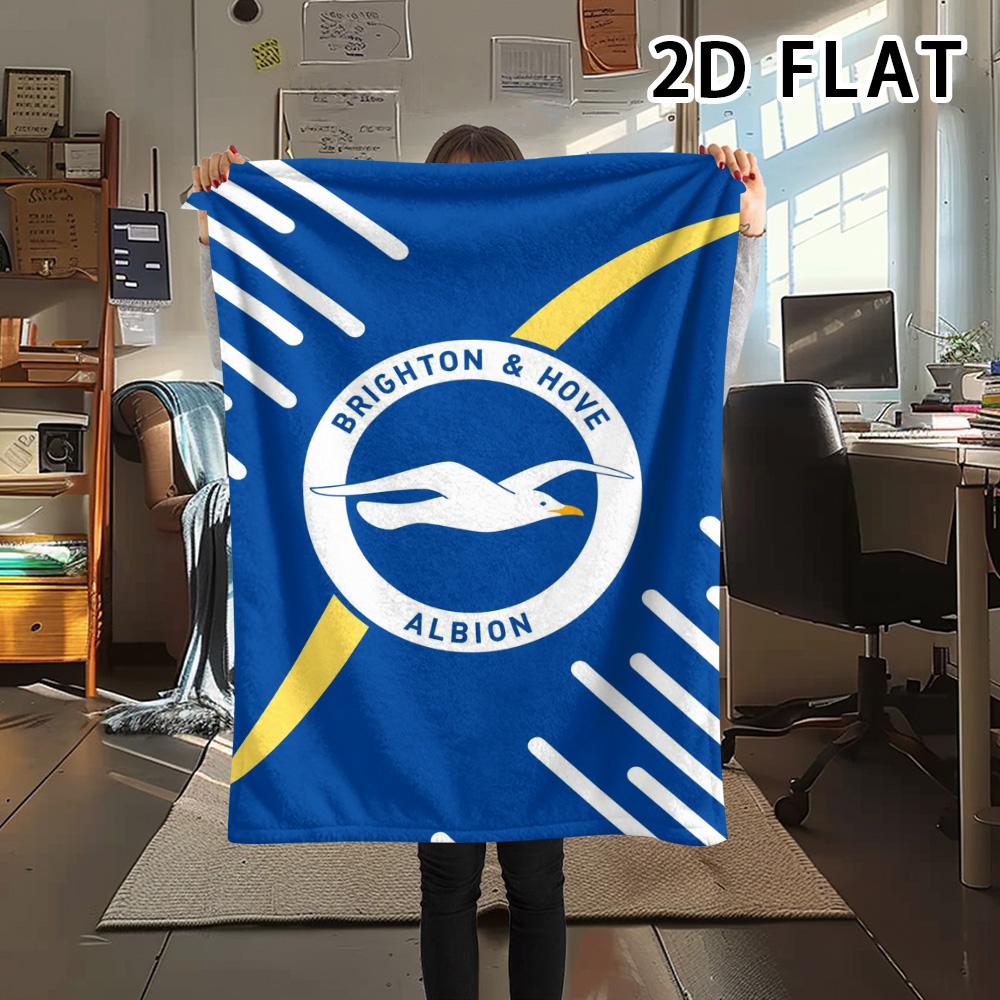 1Pc Brighton Print Flannel Blanket, High quality Comfortable for All Seasons, Home Decor, Warmth and Comfort, Perfect for Christmas Gifts