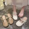 Slippers Women's New Soft-soled Grandma Shoes In the Summer of 2025, Pearl Bow, Small Fragrant Style, Outer Wear, Bag Head Sandals Women