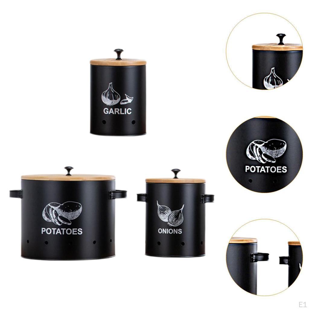 3 штуки Кухонные контейнеры для хранения чеснока, картофеля, лука, овощные банки с вентиляционными отверстиями