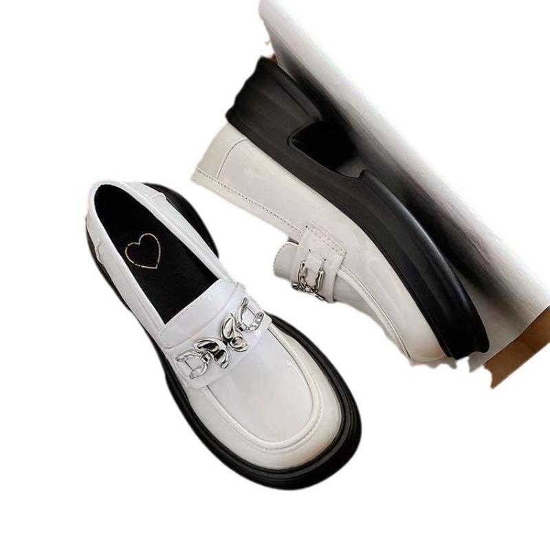 Новая Мода Женские Академические Лоферы Слипоны Круглый Носок Однотонные Удобные Балетки на Осень Юбки Лолиты Повседневные