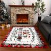 Let It Snow Christmas Area Rug Merry Christmas Lettering Snowman Carpet for Living Room Indoor Entryway Lounge Hearth Mat