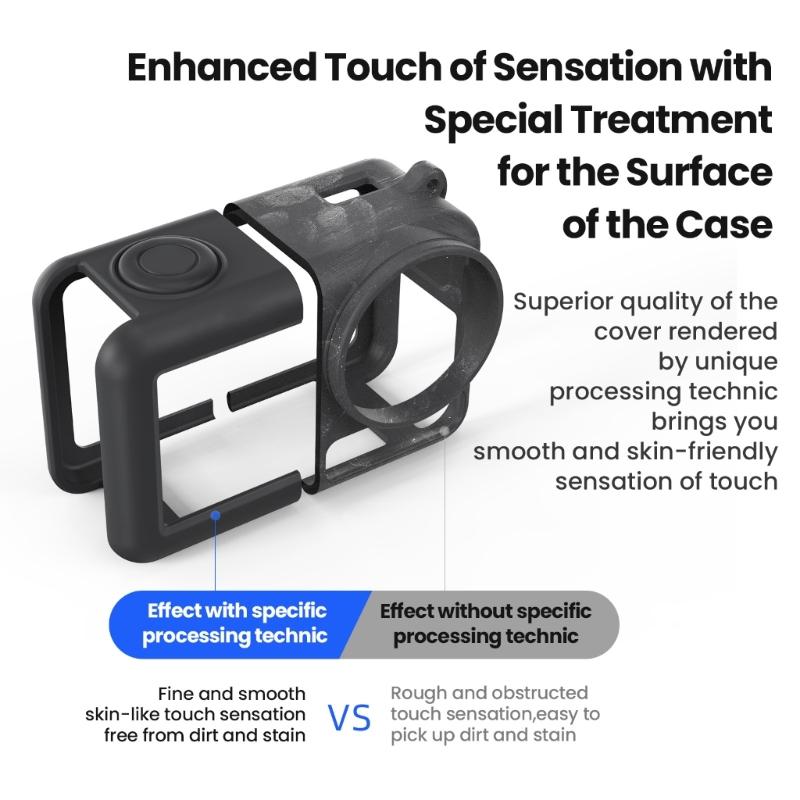 Protective Silicone Skin Case Plus Lens Cover and Lanyard for Action 5Pro Camera Accessories