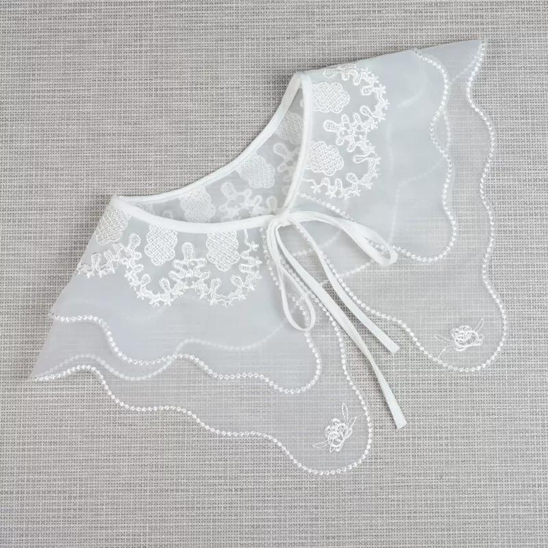 Мода 2023 года, женская, для девочек, кукла Лолита, шаль, поддельный воротник, вышитое ожерелье, лацкан, блузка, накидка на плечо, короткая накидка, поддельный воротник