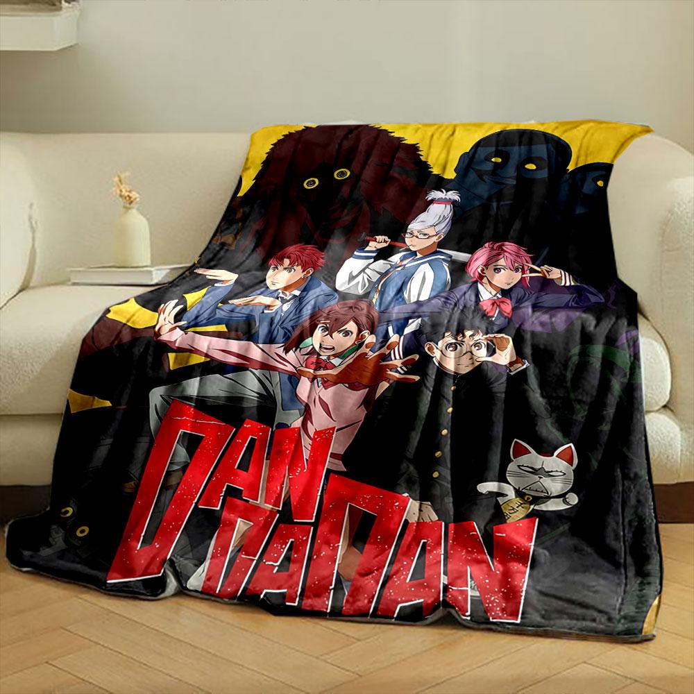 Characters striking poses with a bold title and eerie figures in the background. for all seasons blanket lunch break throw gift