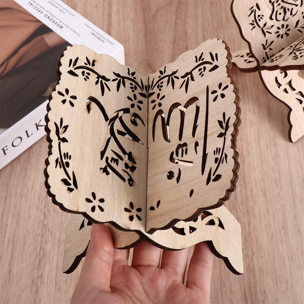 Foldable Wooden Bible Ramadan Eid Al-Fitr Book Shelf Book Stand Home Decoration Display Stand