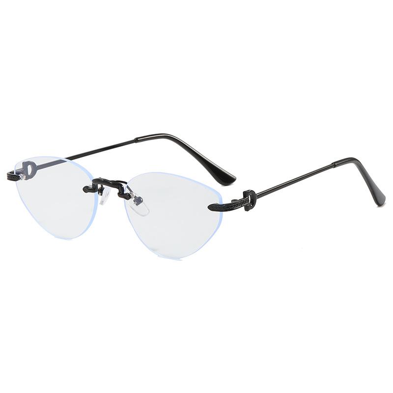 Солнцезащитные очки без оправы формы «кошачий глаз» для женщин, европейско-американский стиль, солнцезащитные очки для мужчин, для отпуска, путешествий, женские солнцезащитные очки