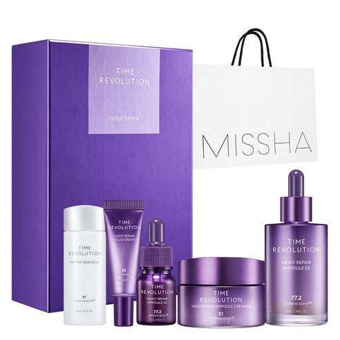 MISSHA Time Revolution Night Repair 5X Подарочный набор: Ночная восстанавливающая сыворотка и крем 5X, Первая эссенция 5X для молодой, сияющей кожи