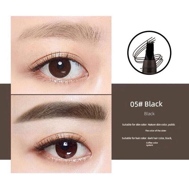 SUAKE Water Eyebrow Pencil Native Four-Head Fork Wild Eyebrow Artificial Durable Waterproof and Sweatproof Nature Vivid Non-Decolorizing