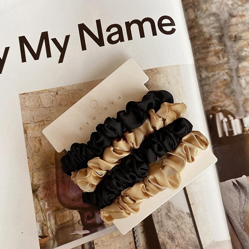 1 комплект атласных шелковых однотонных резинок для волос эластичных резинок для волос для женщин и девочек для волос