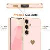 Protective Case - BOOLING - for Samsung Galaxy A56 5G - Shockproof - Flexible - Pink Heart Pattern - with 2 Tempered Glasses