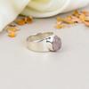 925 Sterling Silver Rose Quartz Gemstone Oval Shape Ring For Women