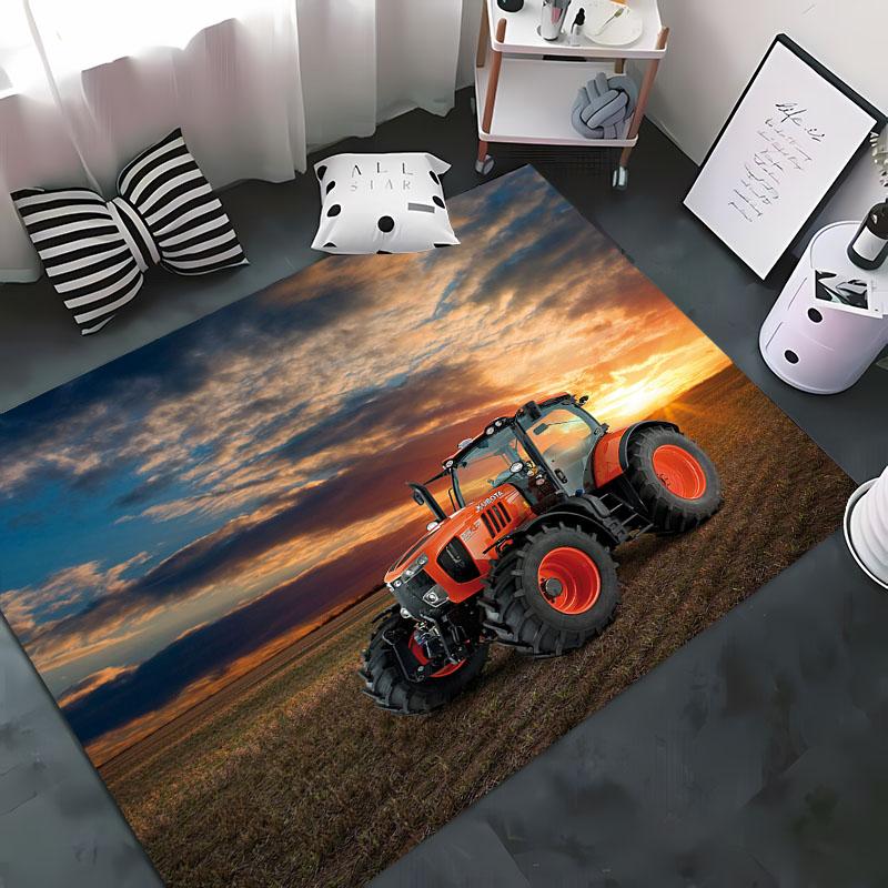 Car Tractor Series Pattern Carpet, Living Room and Bedroom Household Items, kids Room Sofa Mat Doormat Floor  Anti-slip Rug Gift