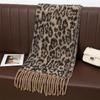 New Leopard Print Winter Scarf for Women Classic Thickened Imitation Cashmere Print Fringe Shawl Stylish Versatile Warm Blanket