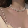 Party Gift Double Layer For Girls Women Necklace Korean Neck Jewelry Clavicle Chain Choker Pearl