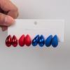 4Pairs Korean Small Waterdrop Dupes Earrings for Women Fashion Matte Colorful Acrylic Chunky Tear Drop Earring Hoops Jewelry Set