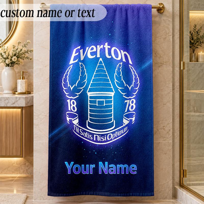 Beach TowelEverton FC Custom Name Text Personalized Soft Towel for Beach Pool Indoor Home Decor Gift