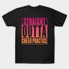 Men Black Print T-shirt Cheer Practice T-Shirt - Straight Outta Cheer Practice Shirt No-Cut Transfer Paper Print Cotton Tshirt