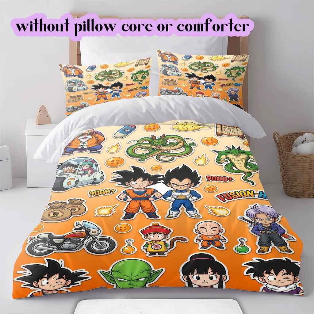 Dragon Ball Unique Anime Duvet Cover 3pcs Set,Printed Cartoon Bedroom Accessories,Cool Fashion Comforter Cover Bedding_LIAN