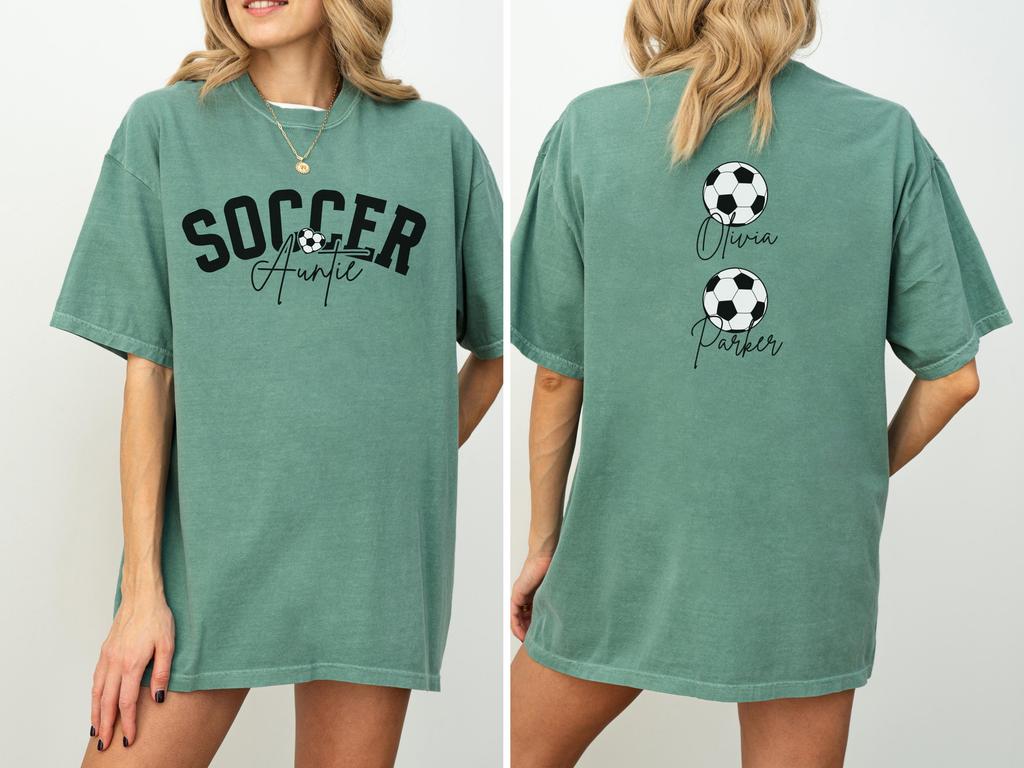 Soccer Aunt Shirt Soccer Auntie Shirt Custom Soccer Shirt for Aunt Shirt Personalized Soccer Game Day Shirt Game Day Soccer Aunt Gift