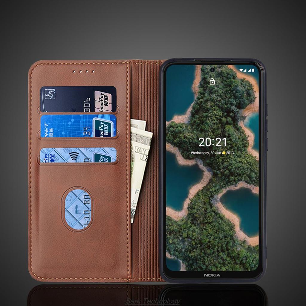 Магнитный притяжение кожаный чехол для Nokia X20 / Nokia X 20 держатель для карт кобура флип-чехол кошелек телефон сумки Fundas Coque