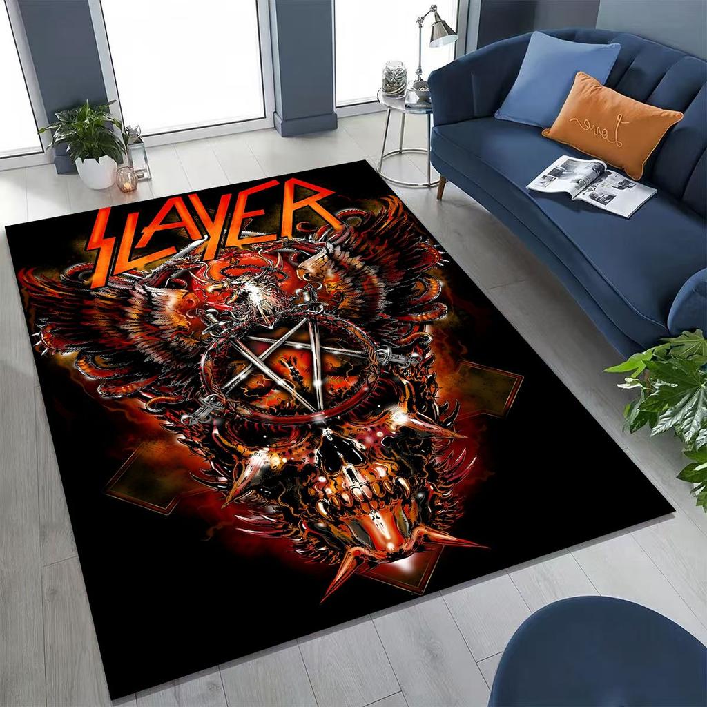 Ковер-ковер с изображением черепа, арт для хэви-метал рок-группы Slayer, для спальни, гостиной, дивана, домашний придверный коврик, декор, большой нескользящий коврик для пола