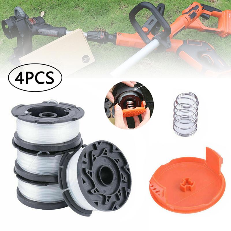 4pcs Grass String Trimmer Spool Line Cap Cover with Spring Lawn Mower Replacement for Most AF-100-3ZP Line Trimmer Models Set