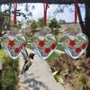 Heart-Shaped Hummingbird Feeder Outdoor Hanging Plastic Feeder Jar with Flower Feeding Ports for Garden Yard Patio Tree Decor