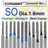 10 шт./упак. Стоматологические алмазные боры типа SO Extra Coarse/Coarse/Standard Стоматологические боры для высокоскоростного наконечника Диаметр 1,6 мм