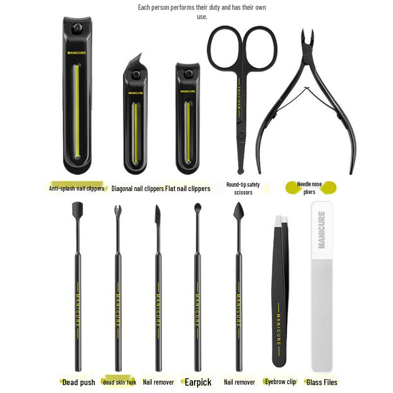 Manicure Set Nailans Deluxe: Антибрызговые кусачки для ногтей и ушная палочка с изогнутыми щипчиками для ногтей
