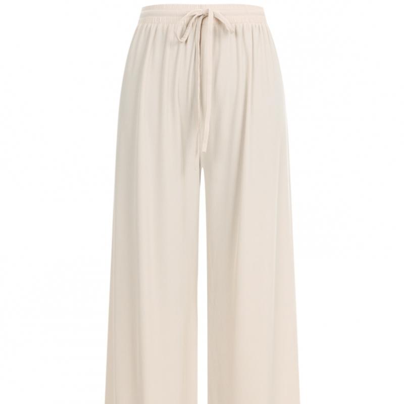 Shop Women Waistband Ice Rayon Wide Pants Khaki Brown Pic Wpt 20647