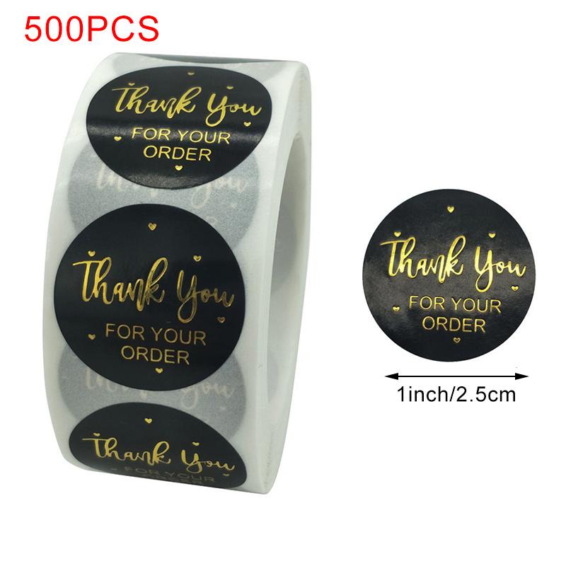 500 шт. Наклейки «Спасибо» для этикеток с печатью, круглые цветочные многоцветные этикетки, наклейки ручной работы, канцелярские наклейки