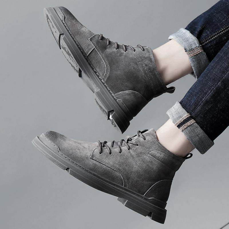 Мужские ботинки 2024 года, модные повседневные ботинки на осень-зиму, удобные, прочные, мужские ботинки с подошвой, классические, нескользящие, удобные, мужские ботинки