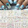 Nail Art Stickers, Summer Island Sunset Coconut Tree Plant Leaves Watermark Nail Stickers