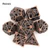 7 Pcs Copper Flying Dragon Metal Dice Hollow Metal Polyhedral Dice Set Suitable for Role-Playing RPG  Board Game Card Game