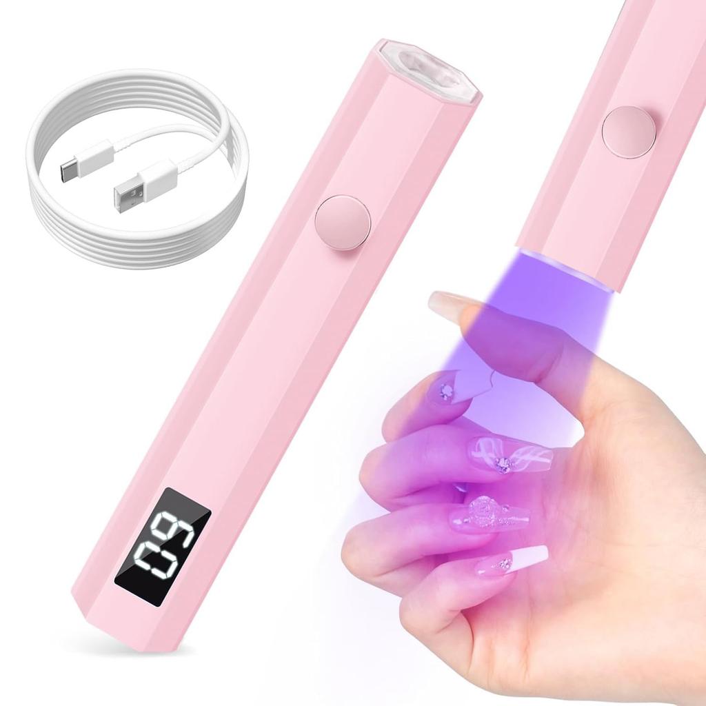Portable 3W UV Nail Lamp Rose Gold Gel Curing Light 2 Timer Settings Home Nail Tool