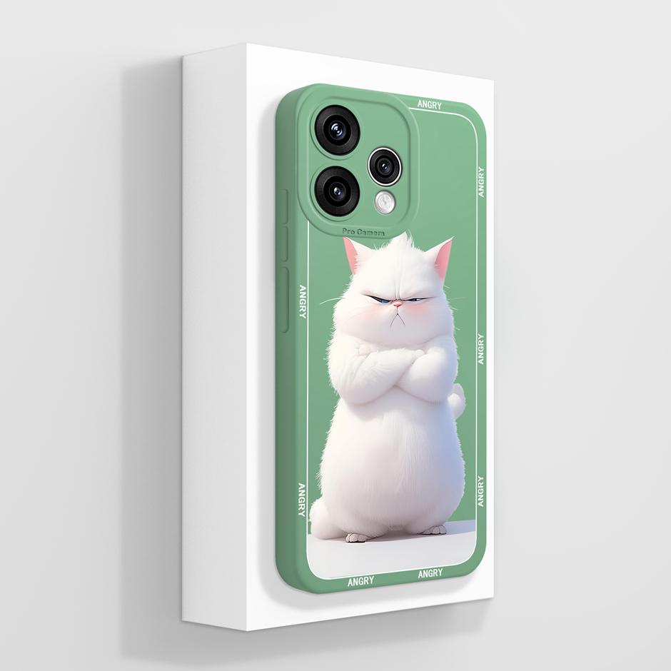 Чехлы Для OPPO Reno 15F 15 Pro Max Мультяшная Девушка-Кошка Ударопрочный Простой Защитный Корпус Для Камеры Для Reno15F Reno15ProMax Capa
