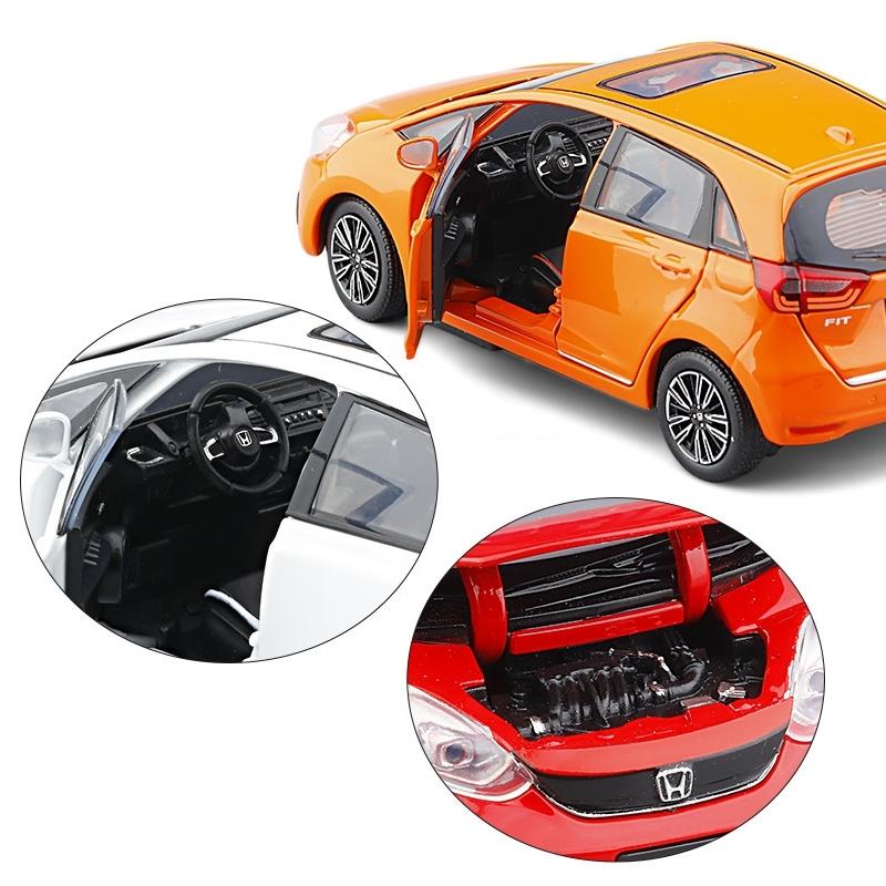 1/32 Honda FIT JAZZ Внедорожник Спортивная Игрушечная Машина JKM Литая Миниатюрная Модель Двери Открываются Звук и Свет Коллекция Подарок Для Мальчика Мальчиков Ребенка