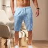 Casual Men Shorts with Adjustable Drawstring Solid Color Soft Breathable Elastic Waist Loose Fit Shorts with 2 Side Pockets