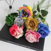 Rainbow Silk Roses Flowers Realistic Touch Fake Flowers  Wedding Party Decor