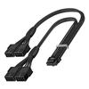 Fasgear Удлинительный кабель PCI-e 5.0, 16-контактный (12 + 4) От male к PCI-E 5.0 4x8 (6 + 2) Удлинитель Pin Female Sleeve, кабель 40 см 12VHPWR Совместимый с