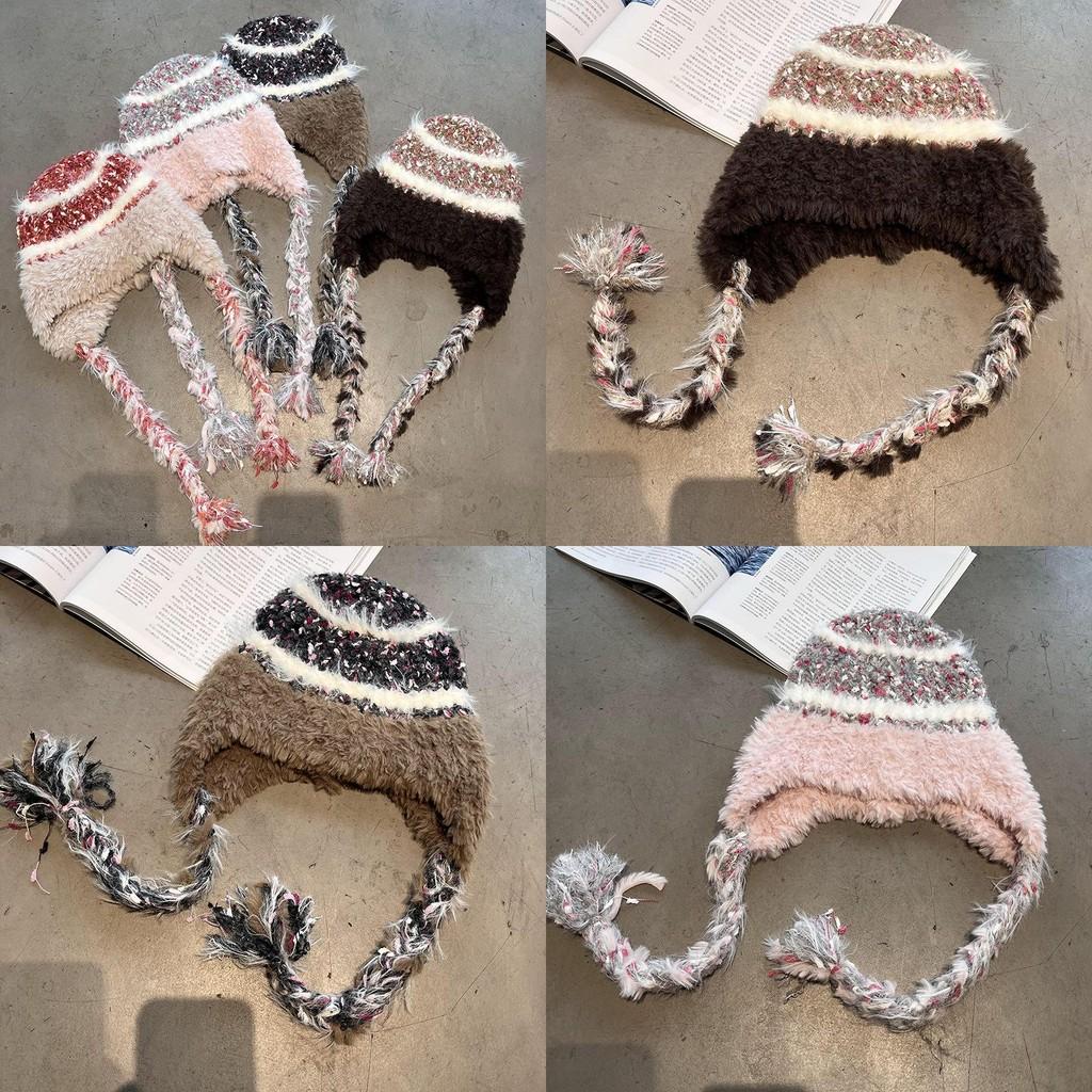 Winter Warm Knit Cap Padded Lining Women Cold Weather Trendy Breathable Hat
