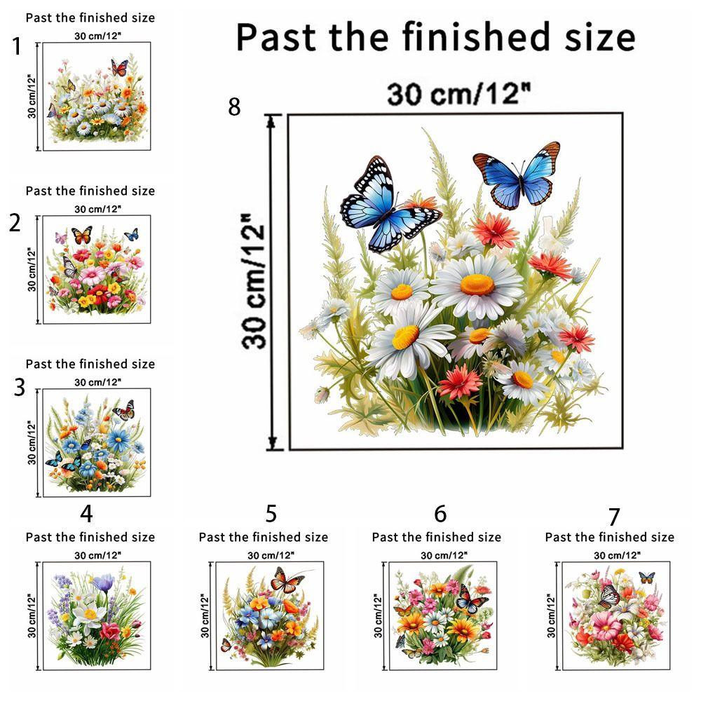 Easy To Paste Butterfly Flower Removable Stickers Mildew-proof Toilet Lid Decals Wall