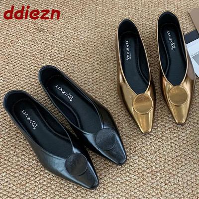 Мода Новинки Весна Лето 2025 Женские Балетки Туфли Остроносы Обувь Мода Неглубокие Женские Балетки Слипоны Женские Шлепанцы