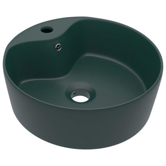 VidaXL Luxury Washbasin with Overflow Countertop Basin Toilet Hand Basin Bathroom Cosmetic Room House Green 147036