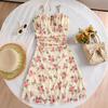 Girls' Fashionable Dress, Summer Children's Sweet Floral Strappy Dress