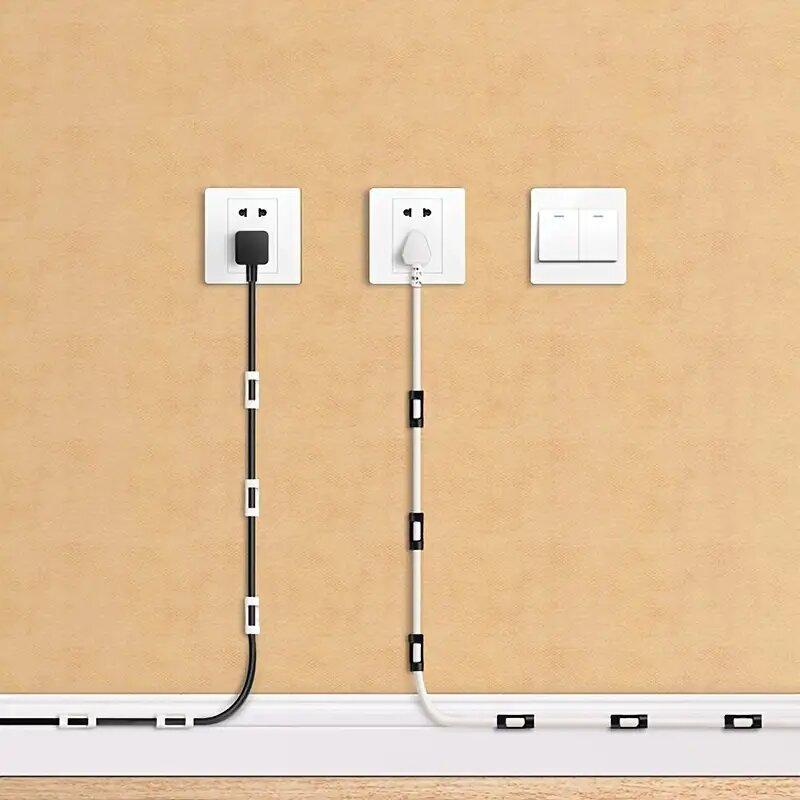 Vogue Holder Secure 20pcs/set Self-Adhesive No Drill Desk Tidy Cord OrganizerHolder For Home Portable Cable Drop Clip Easy Install Scratch Free
